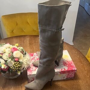 Chinese Laundry Taupe Heeled Boots